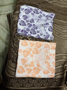 Floral Print Cotton Kurtas (Set of 2)