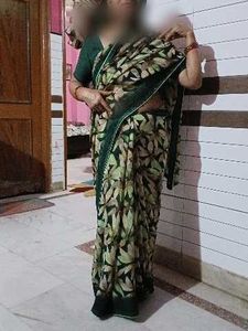 Green printed saree