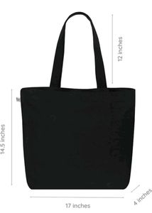 Cute Black Tote Bag with Heart Design