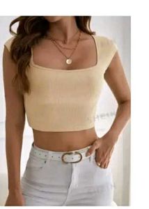 Cream crop top