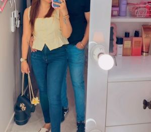 Cute Yellow Peplum Top