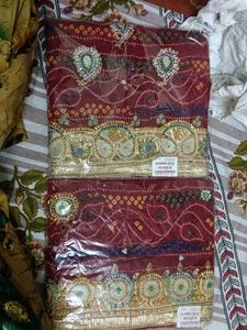 Embroidered Silk dupatta