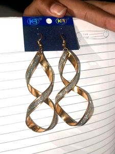 Glittery Twist Drop Earrings