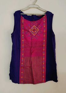 Vibrant Ethnic Sleeveless Top