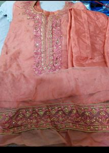 Peach Pink Organza Suit