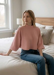 Velvet Cute Pink Crop Top