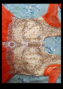 Stunning Orange Net Gown