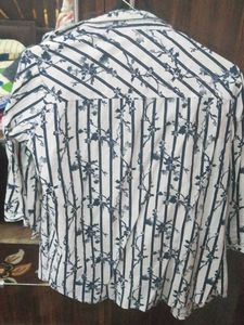 Striped Floral Pure Cotton Shirt for women
