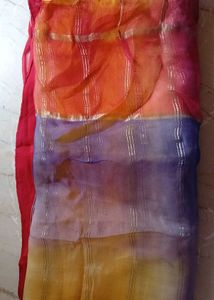 Vibrant Ombre Striped Saree