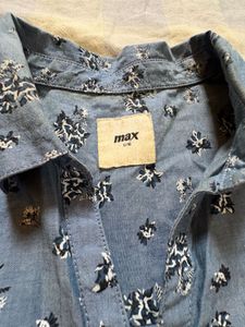 Max Blue Floral Button-Up Shirt Dress