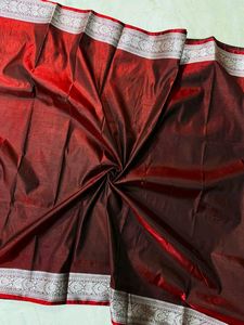 Elegant satin silk plane saree with rich pallu