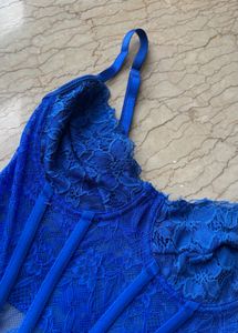 blue corset top