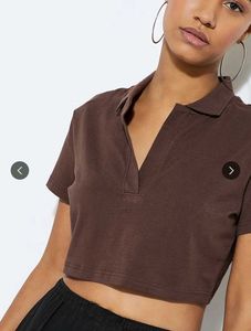 Max Brown Cropped Polo Shirt
