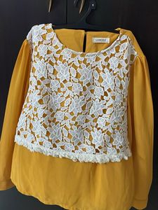 Chic Yellow Lace Top