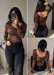 Leopard Print Bodysuit Top