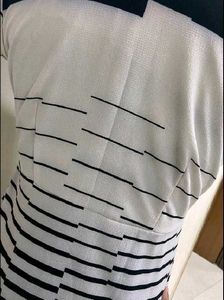 Monochrome Striped textured Dress