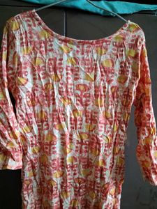 Elegant Printed Kurta with Embellished Neckline