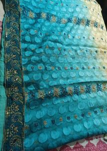Stunning Blue &amp; Yellow Ombre Saree