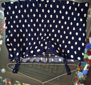 Navy Polka Dot Smocked Mini Dress