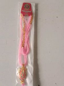 Pink Beaded Necklace with Pendant