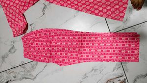 Pink Printed Kurta Set with Dupatta XXL