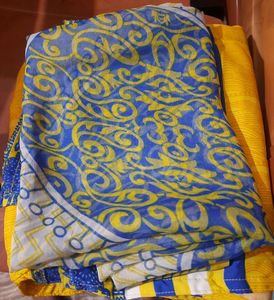 Yellow &amp; Blue Printed Kurti