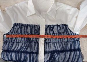 Tulle Accent Button Down