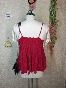 Y2K Vintage Trending Smocked Crop Top