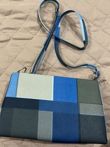 Stylish Blue Geometric Crossbody Bag
