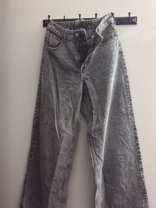 handm Washed Grey Wide Leg Jeans