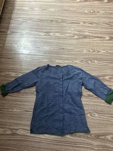 Denim style blue short kurti