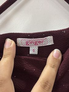 Sparkly Maroon Fit and Flare Dress