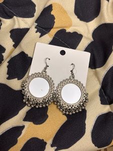 Mirror Work Jhumka Earrings