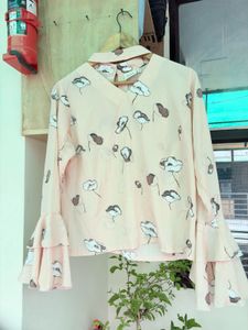 Chic Floral Bell Sleeve Top