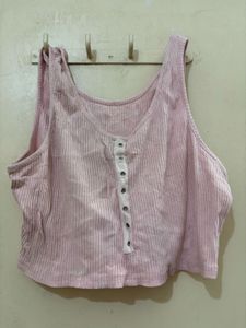 Pink Ribbed Tank Top