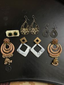 5-Pair Pre-Loved Boho & Ethnic Earrings Set