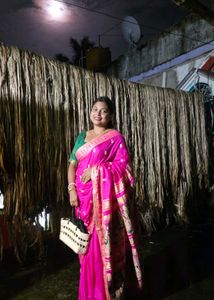 Baluchari pure silk Pink saree