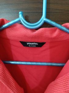Coral Textured Collared Top