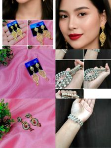Elegant Gold Tone Dangle Earrings