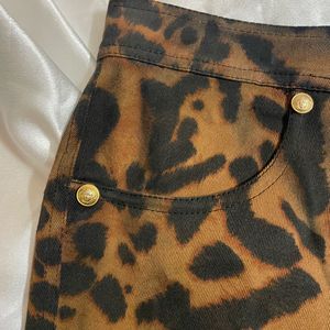 1992 Gianni Versace Leopard Print Skirt