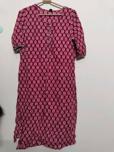 Maroon Printed Kurta