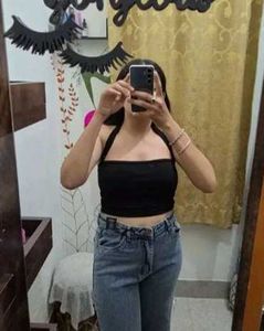 Black Halter Neck Crop Top