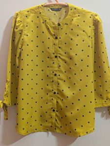 Banana Republic Polka Dot Puff Sleeve Top