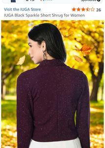 Sparkling Black Cropped Shrug Jacket