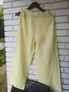 Women's Yellow Wide-Leg Pants