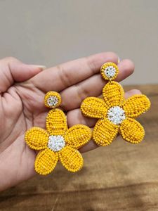 Daisy Beaded Statement Earrings