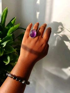 Natural Amethyst Crystal Ring