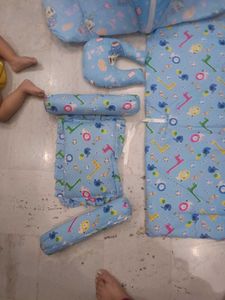 Cute Baby Blue Bedding Set with Animals