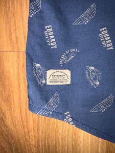 Ed Hardy Blue Patterned Casual oversize Shirt