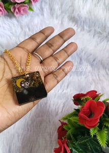 Resin Moon &amp; Stars Pendant